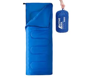 Active Era Premium Envelope Sleeping Bag for Adults and Kids, Lightweight & Warm for Traveling, Camping, Hiking, Indoor & Outdoor Activities - Rectangle, 190 x 75 cm - Blue (Envelope, Blue)
