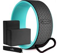 ACTIVE FOREVER 5 in 1 Yoga Block Set - Enhance Balance and Flexibility with Yoga Blocks, Strap, Wheel, and Stretch Ring - Your Complete Solution for Improved Well Being(Black)