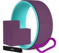 ACTIVE FOREVER 5 in 1 Yoga Block Set - Enhance Balance and Flexibility with Yoga Blocks, Strap, Wheel, and Stretch Ring - Your Complete Solution for Improved Well Being(Purple)