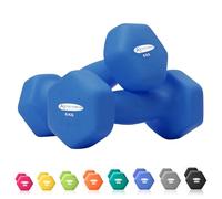 ACTIVE FOREVER Dumbbells 2×6kg, Set of 2, Hex Dumbbells Pair, Neoprene Waterproof Non-slip Dumbells Set (Navy Blue)