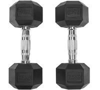 ACTIVE FOREVER Dumbbells Set of 2, Hex Dumbbells Pair, Black Rubber Hex Dumbbell, Household Rubberized Dumbells Set (2×7.5kg)