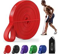 ACTIVE FOREVER Elastic Resistance Band, Pull Up Assist Band, Fitness Loop Band, for Boosting Strength,Yoga, Exercise for Men and Women (Red)