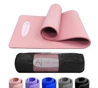 ACTIVE FOREVER NBR Yoga Mat, Non Slip Exercise Mats with Bag, Thick Foam Mats Ideal for HIT Pilates Sit Ups Planks, Workouts Home Gym Equipment Accessory for Men Women, 183×60×1cm, Pink
