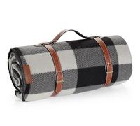 ACTIVE FOREVER Picnic Blanket Portable, 200x200CM Extra Large Waterproof Picnic Mats with Carrying Handle, Outdoor Multipurpose Rugs for Camping, Travel, Park, Beach, Garden, Black Gray Plaid