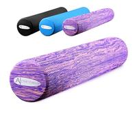 ACTIVE FOREVER Solid Floating Dot Foam Roller，Relieve Muscle Tension&Promote Circulation，High Density Massage Rollers for Back, Legs, Fitness, Yoga, Pilates-Camouflage Purple（90cm*15cm）