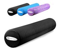 ACTIVE FOREVER Solid Floating Dot Foam Roller，Relieve Muscle Tension&Promote Circulation，High Density Massage Rollers for Back, Legs, Fitness, Yoga, Pilates-Black（90cm*15cm）