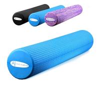 ACTIVE FOREVER Solid Floating Dot Foam Roller，Relieve Muscle Tension&Promote Circulation，High Density Massage Rollers for Back, Legs, Fitness, Yoga, Pilates-Blue（90cm*15cm）