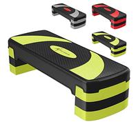 ACTIVE FOREVER Steppers for Exercise 3 Levels, Aerobic Step Board and 3 Height Adjustable 10cm/15cm/20cm, Non-Slip Fitness Stepper Equipment for Exercise Workout Home Office, 78×30 cm (Black Green)