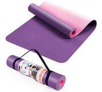 ACTIVE FOREVER Yoga Mat for Women men, Non-Slip, Highly stable TPE Exercise Mat With Carrying Straps, Non-deformable Workout Mat for Pilates, Stretching, Home Gym -183 x 61 x 0.6 CM (Purple Pink)