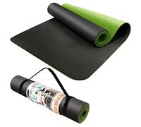 ACTIVE FOREVER Yoga Mat for Women men, Non-Slip, Highly stable TPE Exercise Mat With Carrying Straps, Non-deformable Workout Mat for Pilates, Stretching, Home Gym -183 x 61 x 0.6 CM (Green Black)