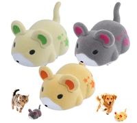 Active Hamster Indoor Dog Toy - Intelligent Obstacle Avoidance Electric Dogs Toy - Soft and Pet-Friendly Design Moving Hamster Toys for Pet Homes Floor Entertainment Floor Desktop (yellow,3pc)