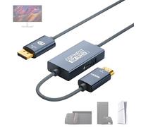 Active HDMI to DisplayPort Cable Adapter 2M, 8K@60Hz 4K@120Hz 2K@240Hz, Uni-Directional HDMI 2.1 Source to DP 1.4 Monitor with 5V/1A Power, HDR VRR 10Bit for PS5 Xbox Switch Dock PC Laptop