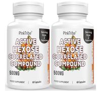 Active Hexose Correlated Compound 500mg - Supports Immune Health, Liver Function & T-Cell/Natural Killer Cell Activity - 120 Veggie Capsules (Pack of 2)