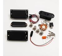 Active HSH Electric Guitar Pickups Set - 81 85 Style Humbuckers & Single Coil with 25K Pots, 5-Way Switch & Full Wiring Kit Compatible with Fender ST & Ibanez RG (Black Pckups 4 Pot)