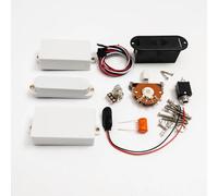 Active HSH Electric Guitar Pickups Set - 81 85 Style Humbuckers & Single Coil with 25K Pots, 5-Way Switch & Full Wiring Kit Compatible with Fender ST & Ibanez RG (White Pckups 1 Pot)