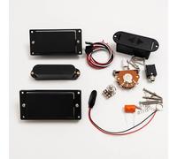 Active HSH Electric Guitar Pickups Set - 81 85 Style Humbuckers & Single Coil with 25K Pots, 5-Way Switch & Full Wiring Kit Compatible with Fender ST & Ibanez RG (Black Pckups 1 Pot)