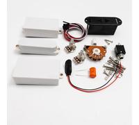 Active HSH Electric Guitar Pickups Set - 81 85 Style Humbuckers & Single Coil with 25K Pots, 5-Way Switch & Full Wiring Kit Compatible with Fender ST & Ibanez RG (White Pckups 2 Pot)