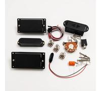 Active HSH Electric Guitar Pickups Set - 81 85 Style Humbuckers & Single Coil with 25K Pots, 5-Way Switch & Full Wiring Kit Compatible with Fender ST & Ibanez RG (Black Pckups 3 Pot)