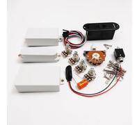 Active HSH Electric Guitar Pickups Set - 81 85 Style Humbuckers & Single Coil with 25K Pots, 5-Way Switch & Full Wiring Kit Compatible with Fender ST & Ibanez RG (White Pckups 4 Pot)