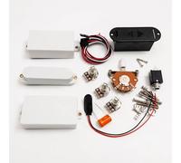 Active HSH Electric Guitar Pickups Set - 81 85 Style Humbuckers & Single Coil with 25K Pots, 5-Way Switch & Full Wiring Kit Compatible with Fender ST & Ibanez RG (White Pckups 3 Pot)