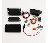Active HSH Electric Guitar Pickups Set - 81 85 Style Humbuckers & Single Coil with 25K Pots, 5-Way Switch & Full Wiring Kit Compatible with Fender ST & Ibanez RG (Black Pckups 2 Pot)