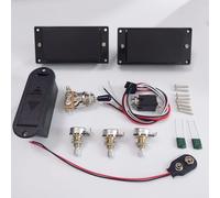 Active Humbucker Pickups Set Compatible with EMG 81 85 Style, Matte Black, 25K Pots Wiring Kit, for Fender Strat HH & Most HH Electric Guitars, High Output Tone for Rock Metal (Pickups Set 3 Pot)