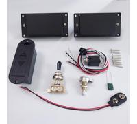Active Humbucker Pickups Set Compatible with EMG 81 85 Style, Matte Black, 25K Pots Wiring Kit, for Fender Strat HH & Most HH Electric Guitars, High Output Tone for Rock Metal (Pickups Set 1 Pot)