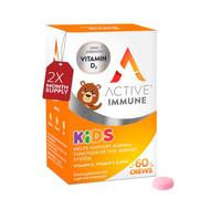 Active Immune Kids Supplement, Vitamin D, C & Zinc, 60 Chewable Tablets