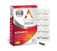 Active Iron Advance 25mg Iron Supplement | Non- Constipating | Clinically Proven to Increase Iron Levels | Fights Tiredness & Fatigue | 30 Daily
