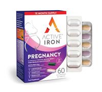 Active Iron Pregnancy, Nutritional Support for Prenatal Care & Foetal Development, 30 x 25 mg Iron Capsules, 30 x Triple Layer Multivitamin Tablet (L-Methylfolate, Vitamin D & Calcium), 1 Month Supply