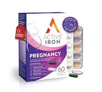 Active Iron Pregnancy, Nutritional Support for Prenatal Care & Foetal Development, 30 x 25 mg Iron Capsules, 30 x Triple Layer Multivitamin Tablet (L-Methylfolate, Vitamin D & Calcium), 1 Month Supply