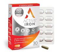 Active Iron Supplement 14 mg, Non Constipating, Fights Tiredness & Fatigue, Clinically Proven to Increase Iron Levels, 30 Capsules, 1 Month Supply