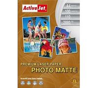 Active Jet Laser Premium Matte Photo Paper A4 Matte/White Photos Paper Pictures (Laser/Inkjet Printer, A4, 100 sheets, Matte, White)