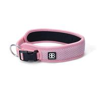 Active Light Cotton & Mesh Dog Collar, Lightweight and Adjustable, Comfortable for Dogs | Pink | Large
