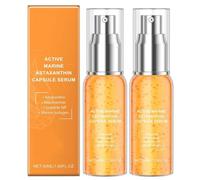 Active Marine Astaxanthin Capsule Serum, Vitamina C Facial Serum, Hydrolyzed Collagen Facial Serum, Even Skin Tone, Hydration & Vitalizing, 30ml (30ml, 2pcs)