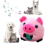Active Moving Pet Plush Toy, 2026 Interactive Dog Toys Pet Bouncing Balls, USB Rechargeable Interactive Washable Cartoon Pig Plush Sound Electronic Dog Toy, Small Cute Squeaky Dog Toy (Pink Pig)