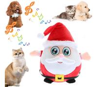 Active Moving Pet Plush Toy, Electronic Talking Moving Dog Toy Shake Bounce Boredom Toys, Interactive Dog Toys, Washable Cartoon Plush Dancing Dog Ball Bouncing Toy for Small Medium Dog Cats (Santa)
