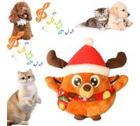 Active Moving Pet Plush Toy, Electronic Talking Moving Dog Toy Shake Bounce Boredom Toys, Interactive Dog Toys, Washable Cartoon Plush Dancing Dog Ball Bouncing Toy for Small Medium Dog Cats (Deer)