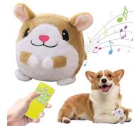 Active Moving Pet Plush Toy, Interactive Dog Ball for Pet Automatic Rolling Jumping Vibrating Wiggling, Dog Squeaky Ball Dancing Dog Ball Bouncing Toy for Dog Cat Pets (Hamster with Remote)