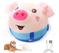 Active Moving Pet Plush Toy Interactive Dog Toys Electronic Talking Moving Dog Toy Shake Bounce Boredom Toys Washable Cartoon Pig Plush Dancing Dog Ball Bouncing Toy for Dog Pets Cats