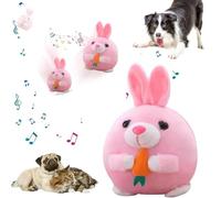 Active Moving Pet Plush Toy - Interactive Dog Toys, USB Rechargeable Talking Animal Plush for Dogs, Washable Cartoon Pig Sound Toy for Pets, Cats, Small and Medium Dogs (Rabbit)
