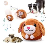 Active Moving Pet Plush Toy - Interactive Dog Toys, USB Rechargeable Talking Animal Plush for Dogs, Washable Cartoon Pig Sound Toy for Pets, Cats, Small and Medium Dogs (Dog)