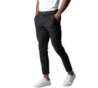 Active Pants Men, Stretch Slim Fit Tapered Trousers, Mens Chinos Slim Fit, Pants Casual Solid Trousers (Black,S)