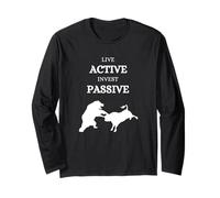Active Passive Bull vs Bear Stock Exchange Stock Market ETF Long Sleeve T-Shirt