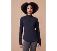 Active People Women's 'Go Getter' Long Sleeve High Neck Lightweight Half Zip Midlayer Jacket in Black | Size: 10 Active People Black 10