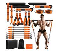 Active Pilates Bar Kit | Pilates Bar With Resistance Bands Portable Weighted Exercise Pilate Bar Yoga Pilate Stick Beginner Workout Equipment Yoga Set for Full Body Training Women & Men