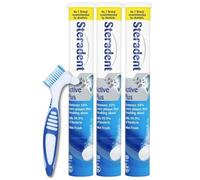 Active Plus Denture Cleaning Tablets | 3 Pack Bundle with Dental Brush | 90 Tablets for False Teeth, Retainers and Mouth Guards | Sterilising and Stain Removal