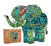ACTIVE PUZZLES - Animal Puzzles | Adults | Wooden Jigsaw Puzzles, Laser Cut, Sustainable and Eco-Friendly, Premium Finish (Elephant)