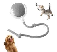 Active Rolling Ball With Tail For Dogs, Smart Rolling Ball For Cats & Dogs, 360° Smart Rollings Pet Balls With Tail, Active Play & Chase, Usb Rechargeable Self-Moving Dog Balls (Grey)