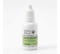 Active Silver - Natural Eye Drops for Pets with Colloidal Silver 10ppm - Pet Eye Care Liquid for Hygiene and Irritation Support - Non-Stinging, Vegan Friendly - Made in the UK - 30ml